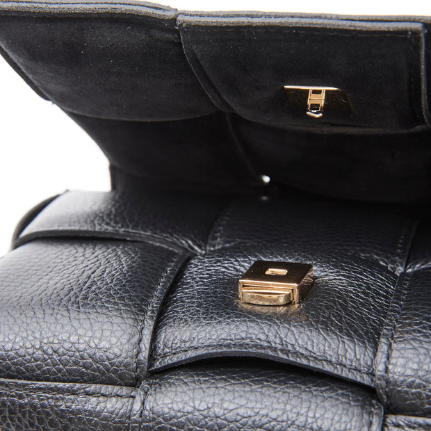 Margot Woven Leather Bag Black