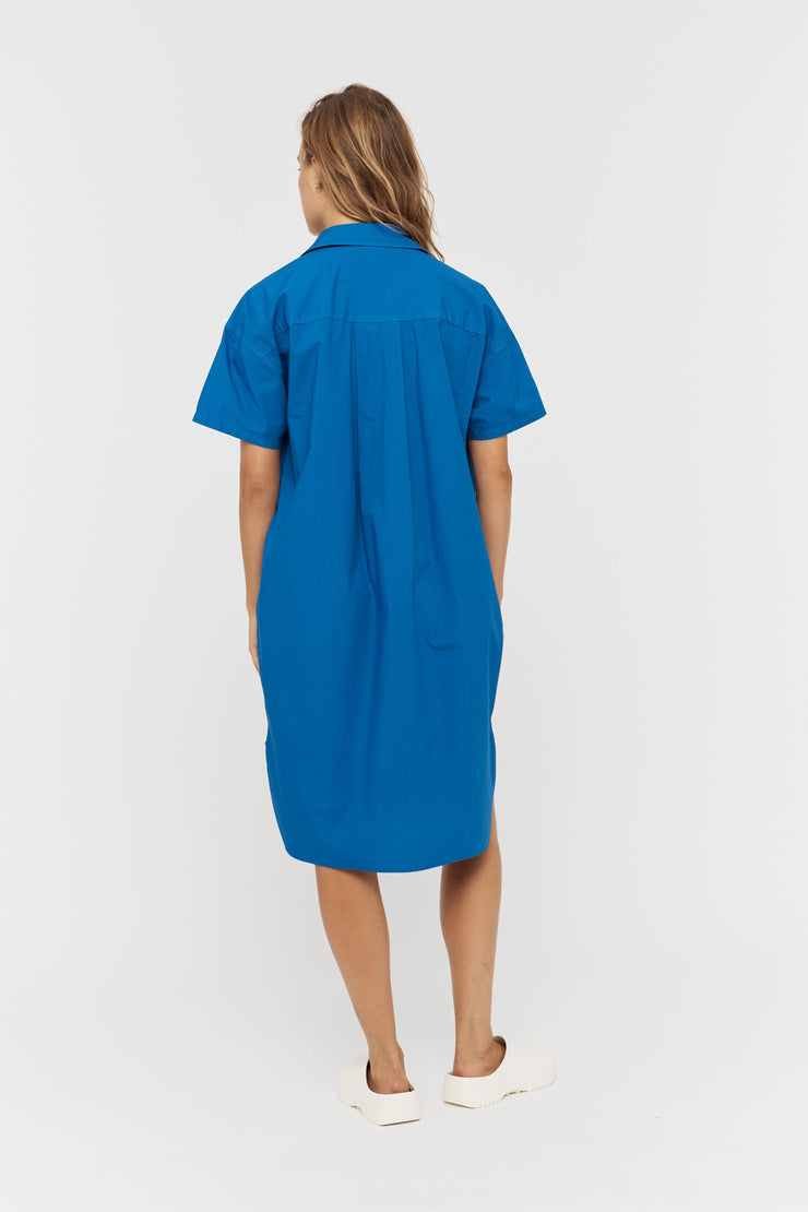 Chiara Short Sleeve Dress Electric Blue