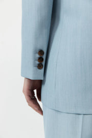Single Button Tailored Blazer Stone Blue