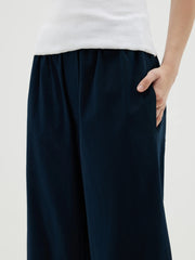 Canvas Pull On Wide Leg Pant Ink