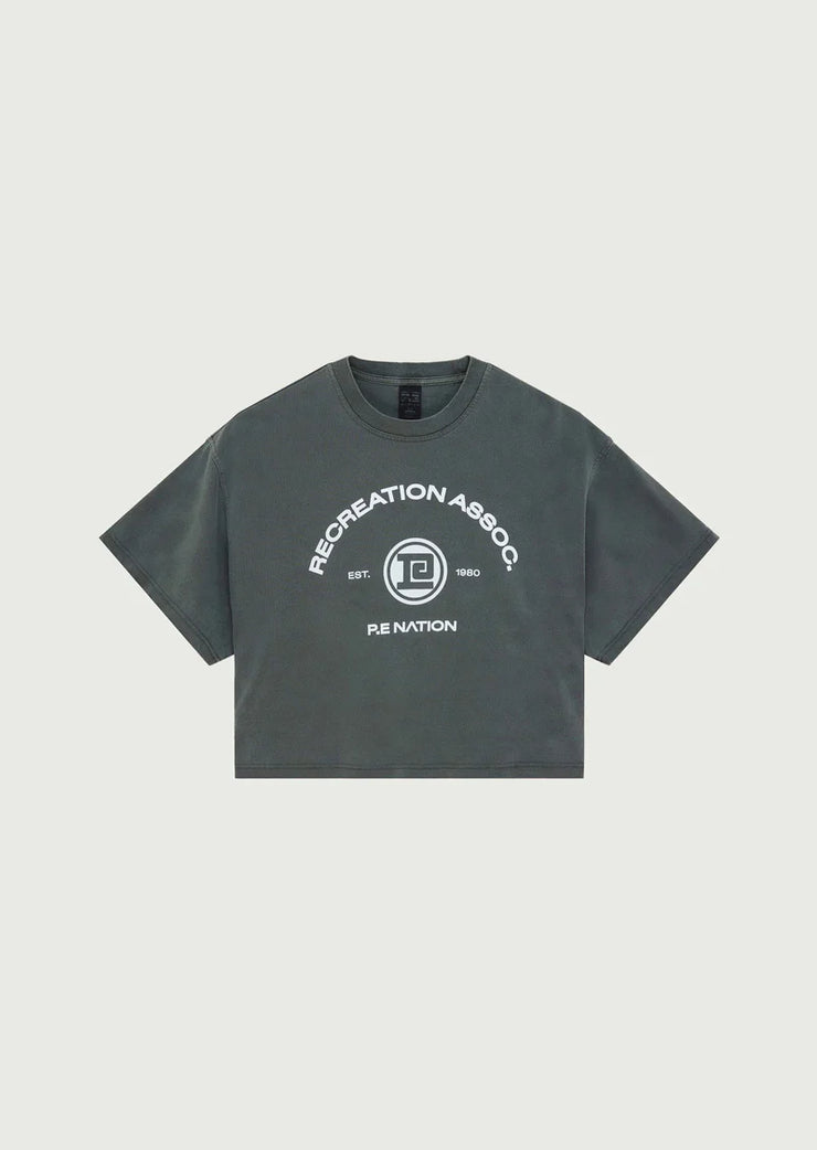 Throwback Boxy SS Tee Washed Gunmetal