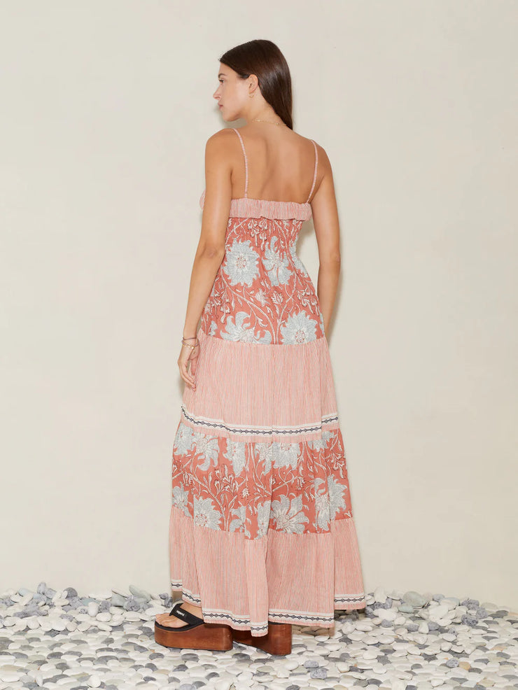 De Flore Shirred Maxi Dress