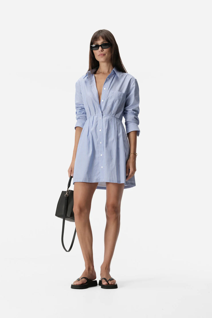 Poppy Dress Blue Stripe