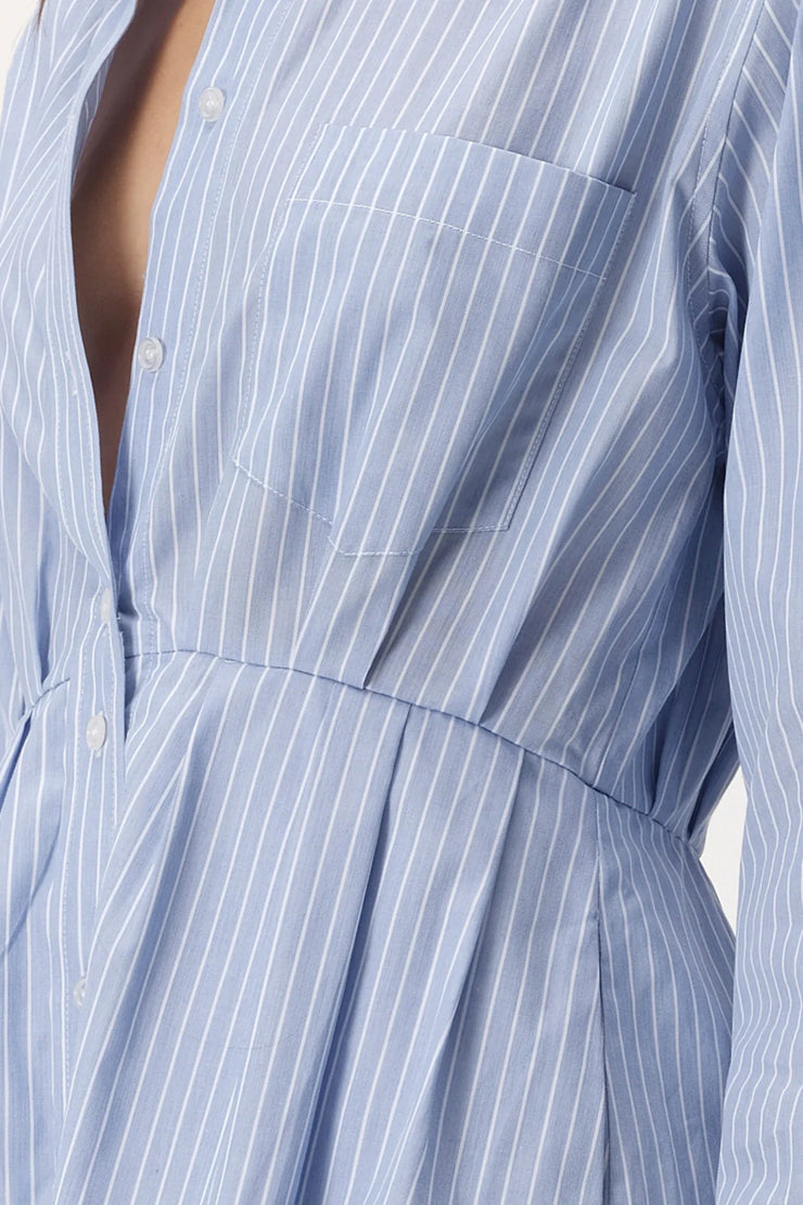 Poppy Dress Blue Stripe