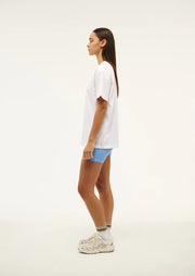 Aero Short Sleeve Tee In White/ Cornflower Blue