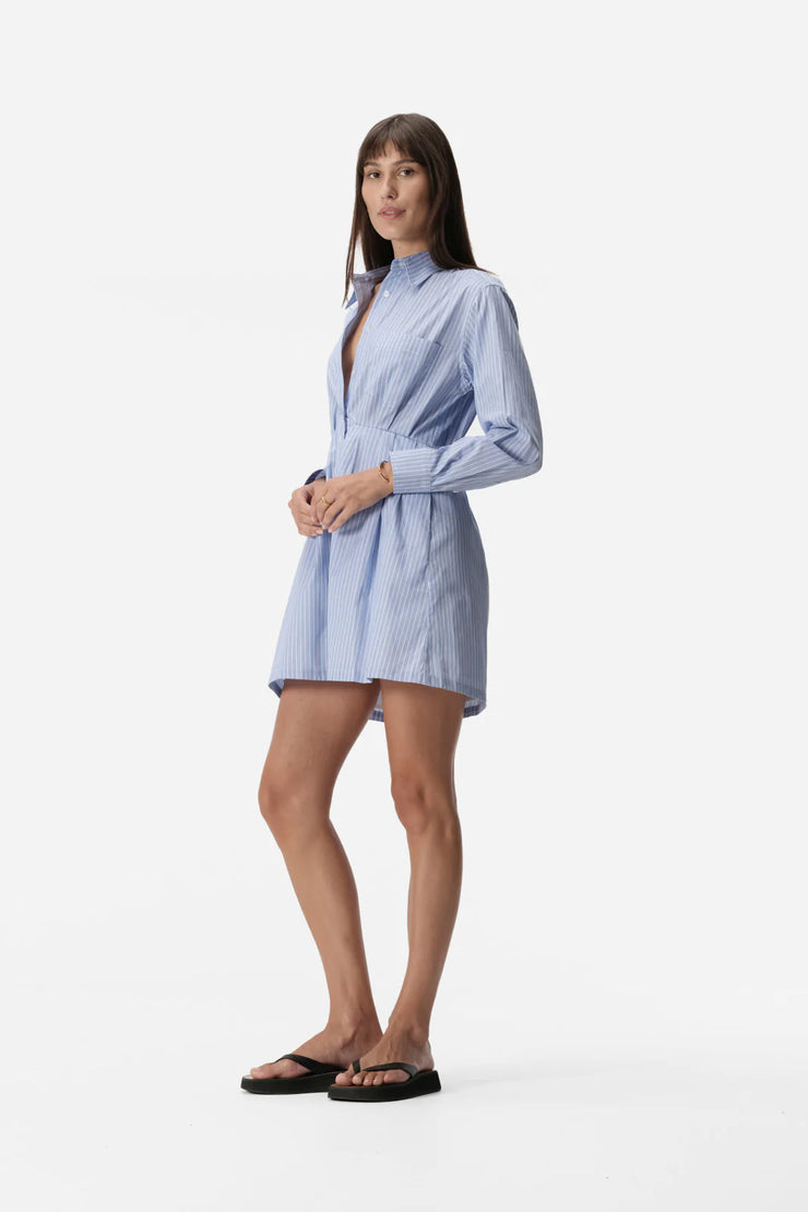 Poppy Dress Blue Stripe