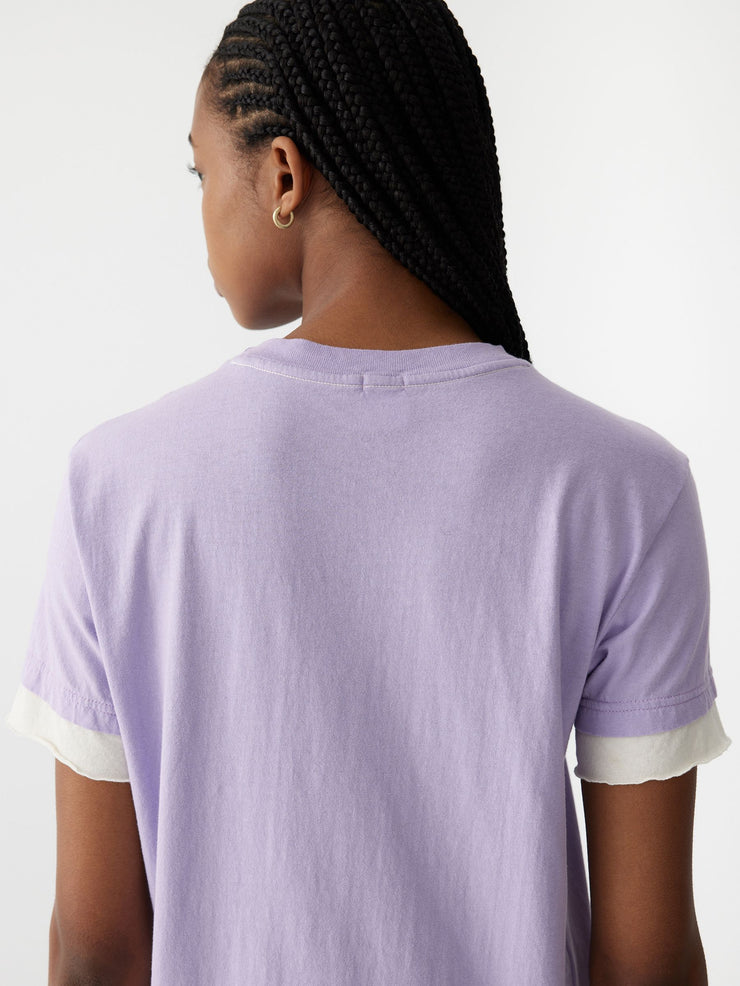 Layered Short Sleeve T.Shirt Faded Lavender Blue