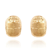Puce Scaramouche Stud Earrings Gold Black