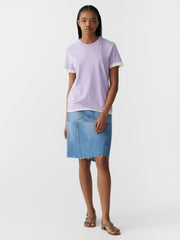 Layered Short Sleeve T.Shirt Faded Lavender Blue