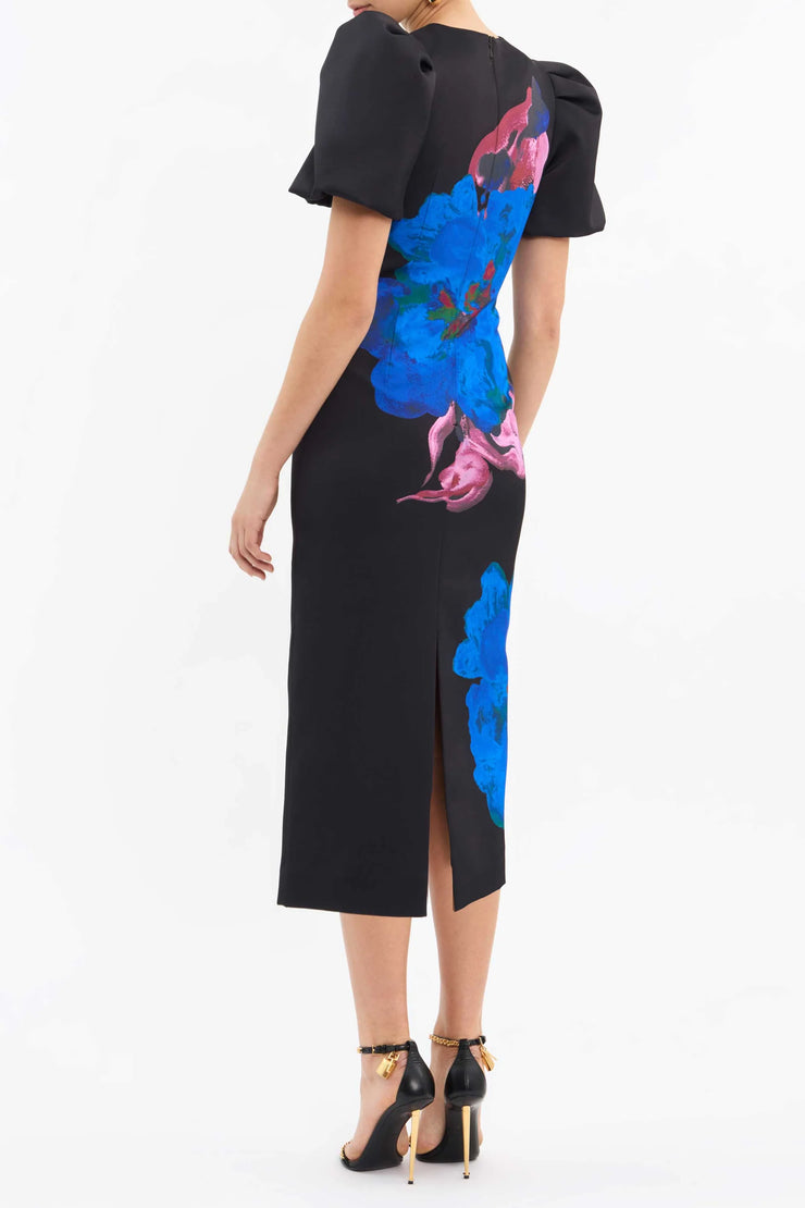 Acid Bloom Midi Dress