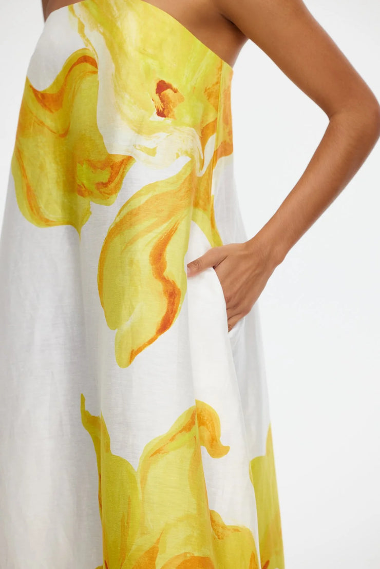 Hopton Midi Dress Ivory Calla Lily