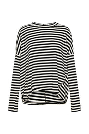 Stripe Circle L/S T.Shirt Undyed/Black