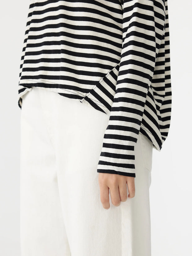 Stripe Circle L/S T.Shirt Undyed/Black