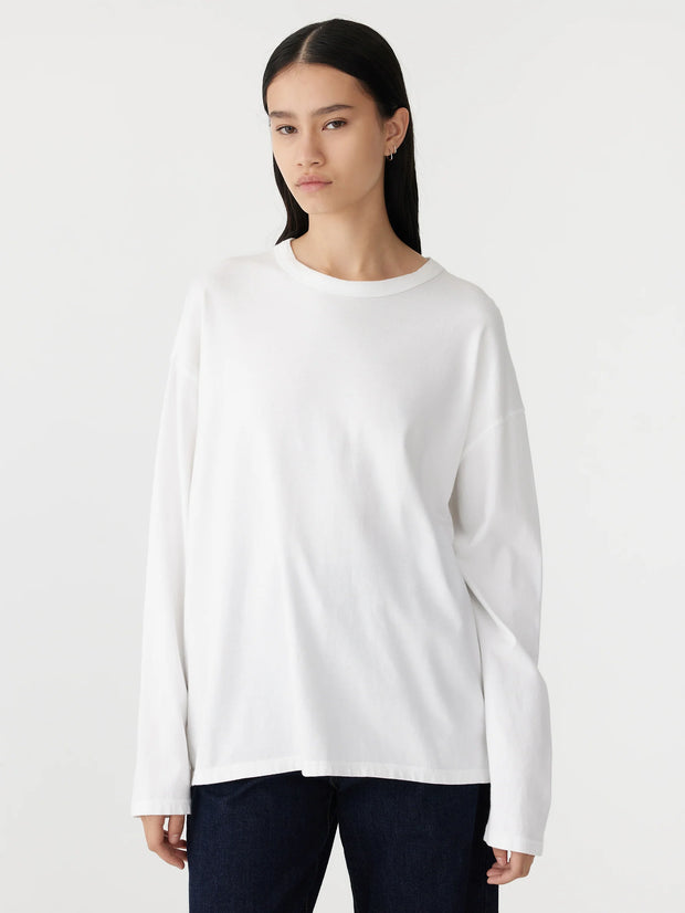 Midweight Coverstitch L/S T.Shirt White