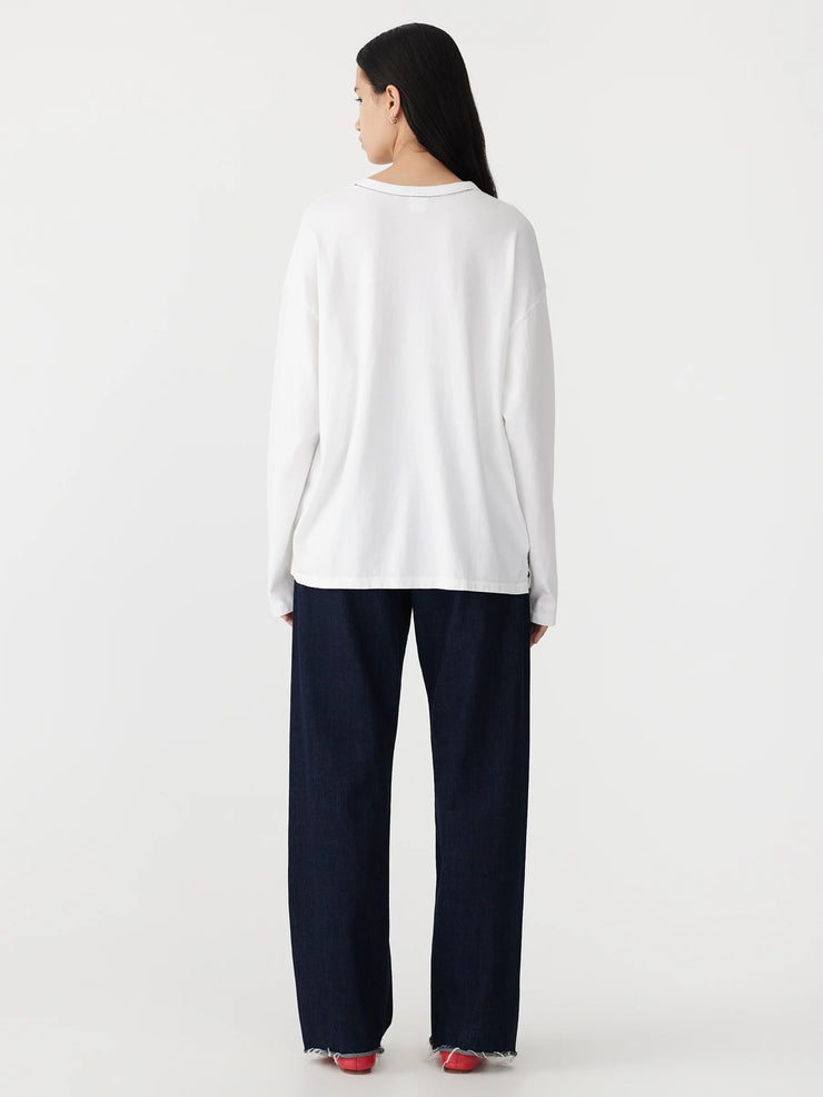 Midweight Coverstitch L/S T.Shirt White