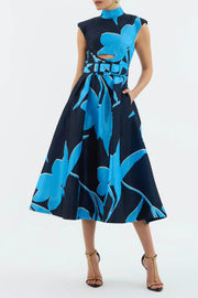 Azzurra Cut Out Midi Print