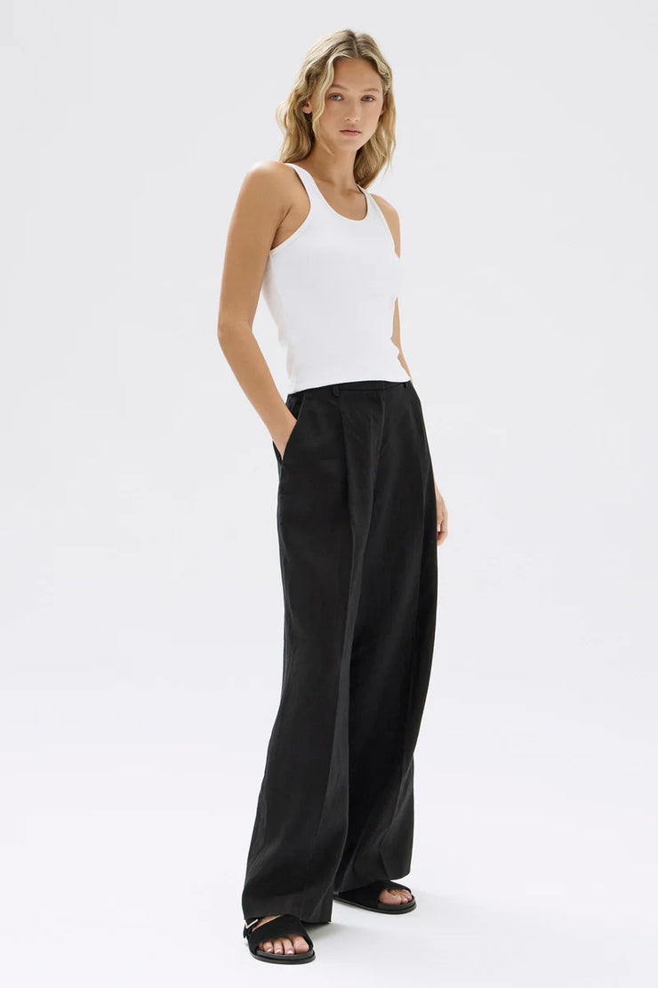 Aria Linen Pant Black