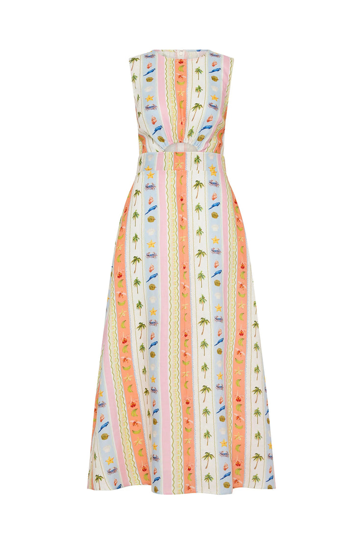 Ivy Dress Tropical Stripe