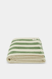 Cotton Stripe Beach Towel Pandan/Cream