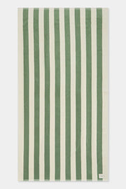 Cotton Stripe Beach Towel Pandan/Cream