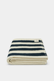 Cotton Stripe Beach Towel True Navy/Cream