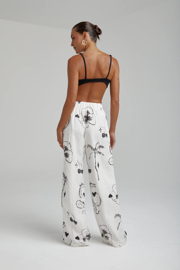 Linen Pants Black Dragon Of Hearts