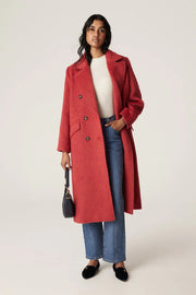 Sabine Double Breasted Coat Red