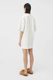 Fortuna Mini Tee Dress Soft White/Lemon Milk