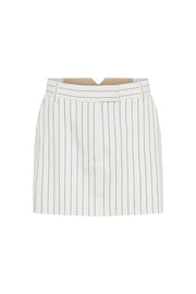 Jagger Mini Skirt White Pinstripe