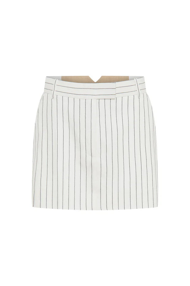 Jagger Mini Skirt White Pinstripe