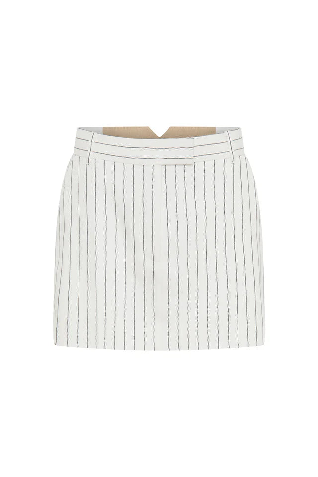 Jagger Mini Skirt White Pinstripe