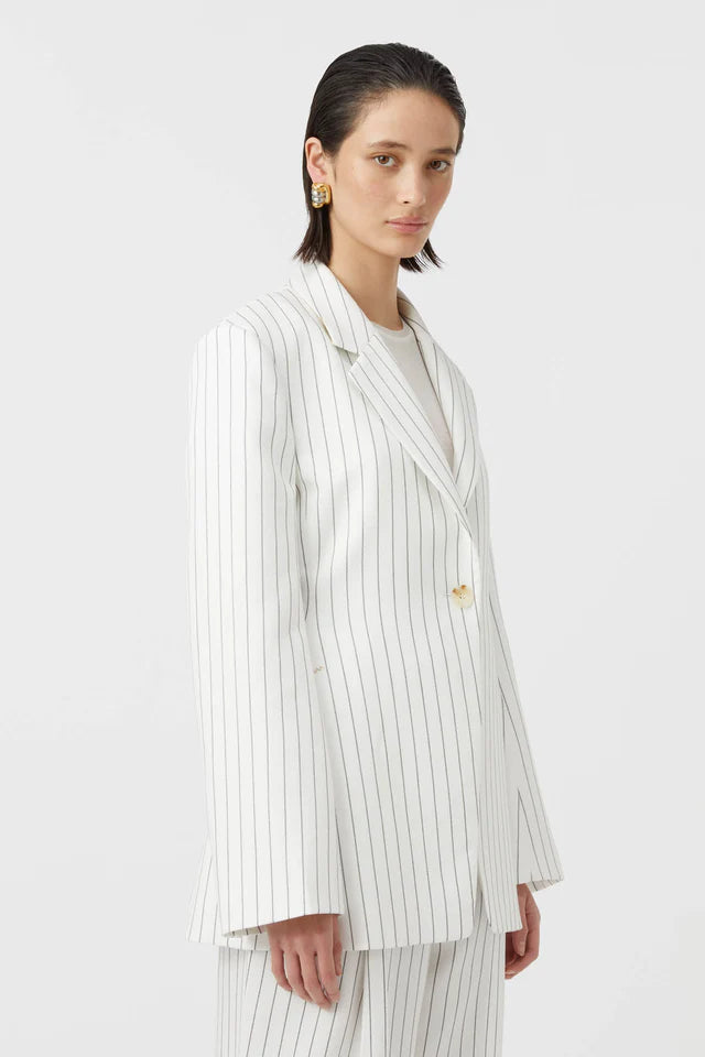 Jagger Blazer White Pinstripe