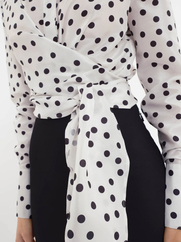 Delia L/S Top Polka Dot