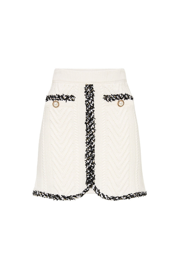 Demy Knit Mini Skirt Ivory
