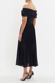 Emelie Off the Shoulder Midi Black