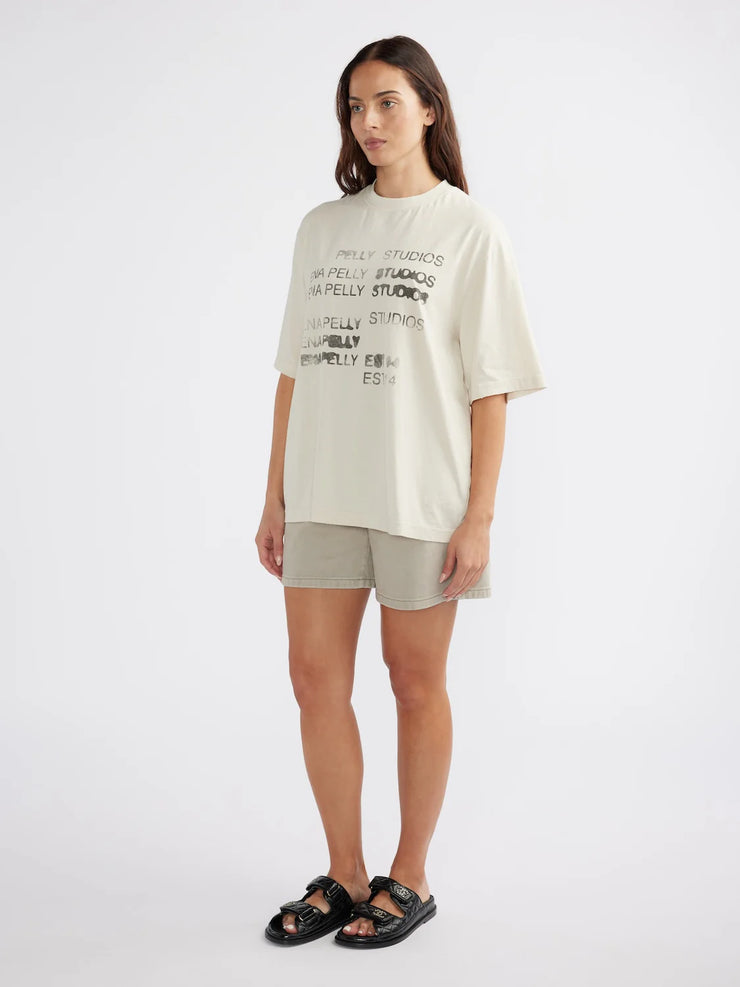 Blurred Logo Tee Cement