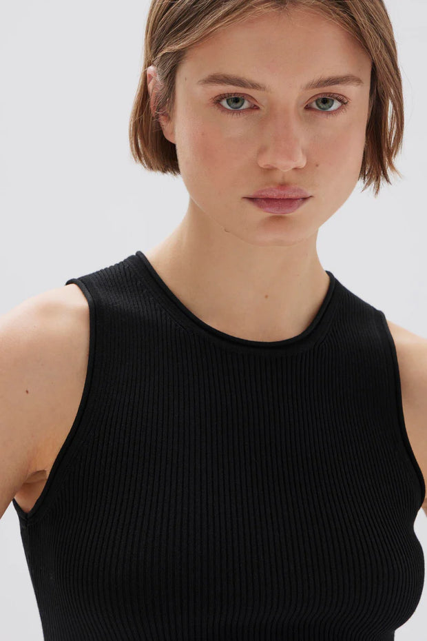 Faye Knit Tank Black