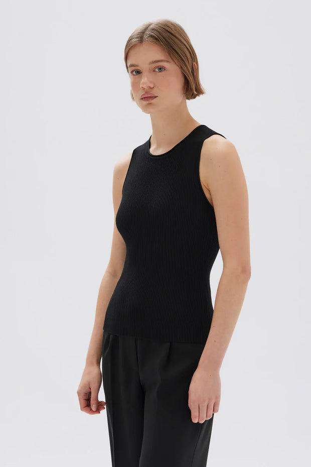 Faye Knit Tank Black