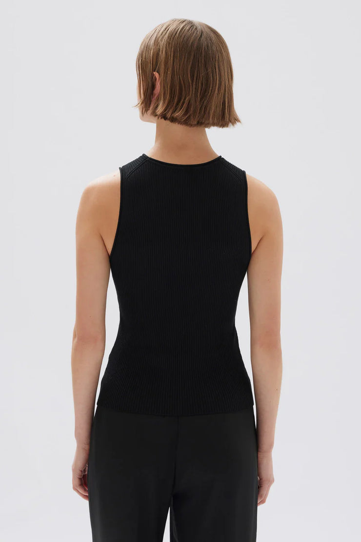 Faye Knit Tank Black