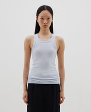 Slim Superfine  Rib Tank Salt Blue