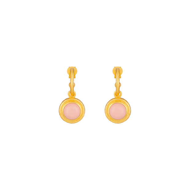 Kameo Pink Coral Stone Earrings