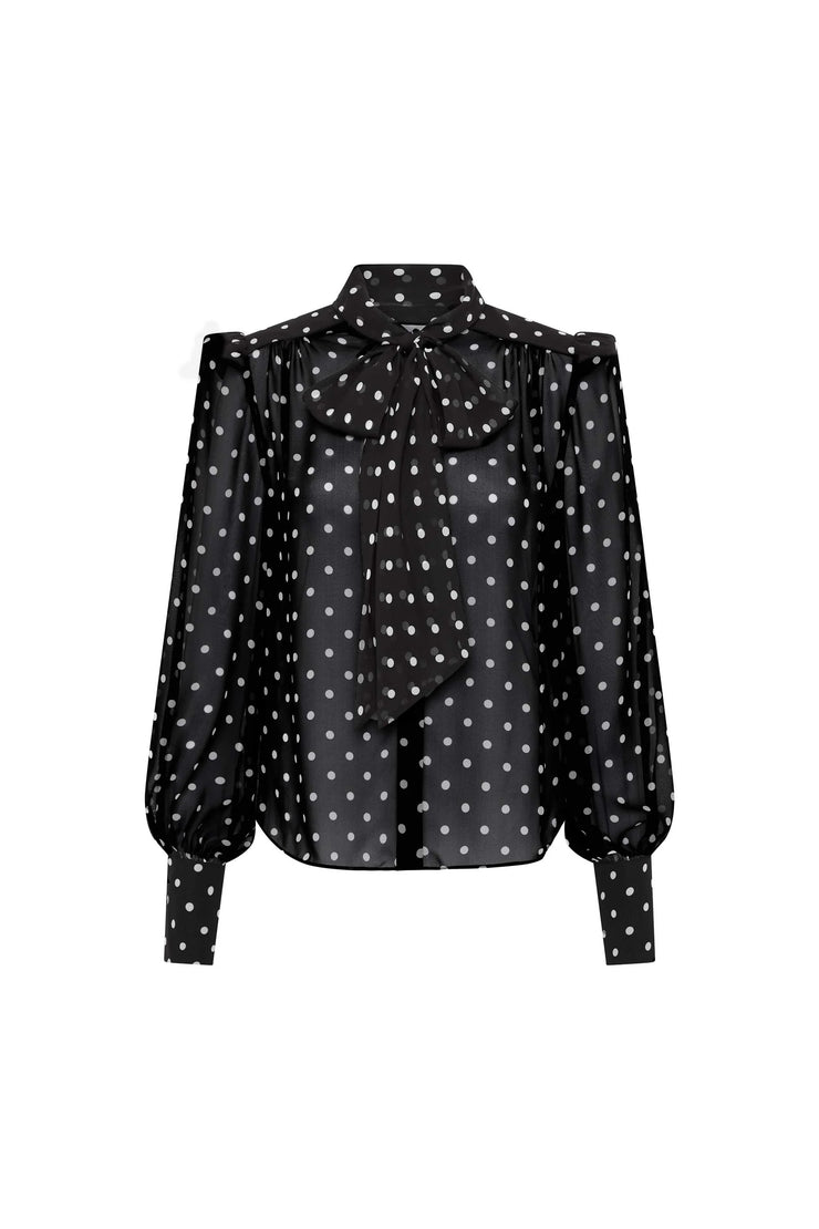 Lucinda Top Black Polka Dot