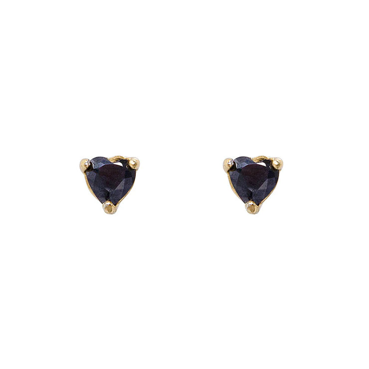 Blue Mini Heart Studs