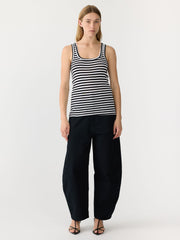 Stripe Slim Rib Tank ii Black/White