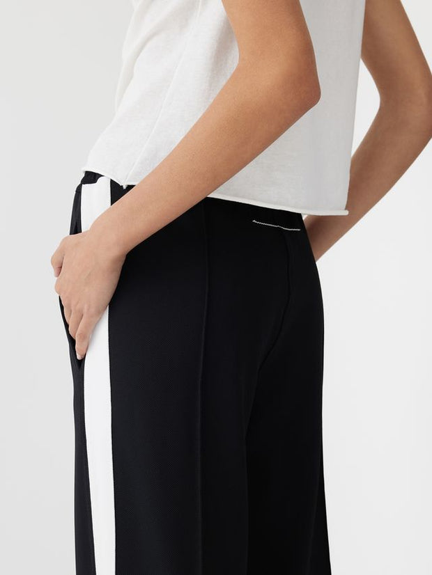 Twill Stripe Detail Pant Black/White