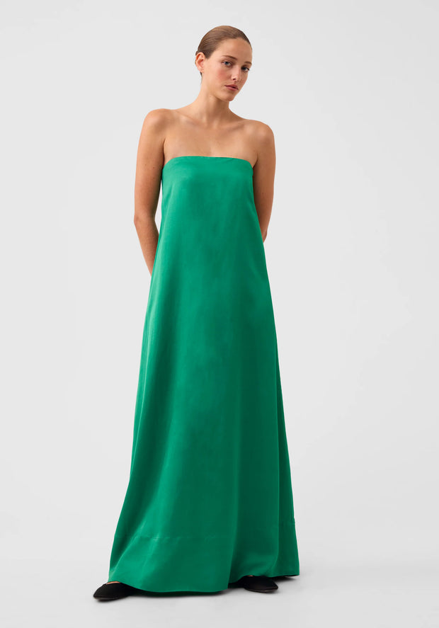 Willow Strapless Dress Emerald