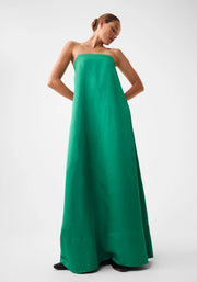 Willow Strapless Dress Emerald