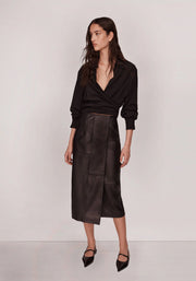Patti Leather Skirt Black
