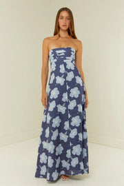 Primrose Dress Blue Hibiscus