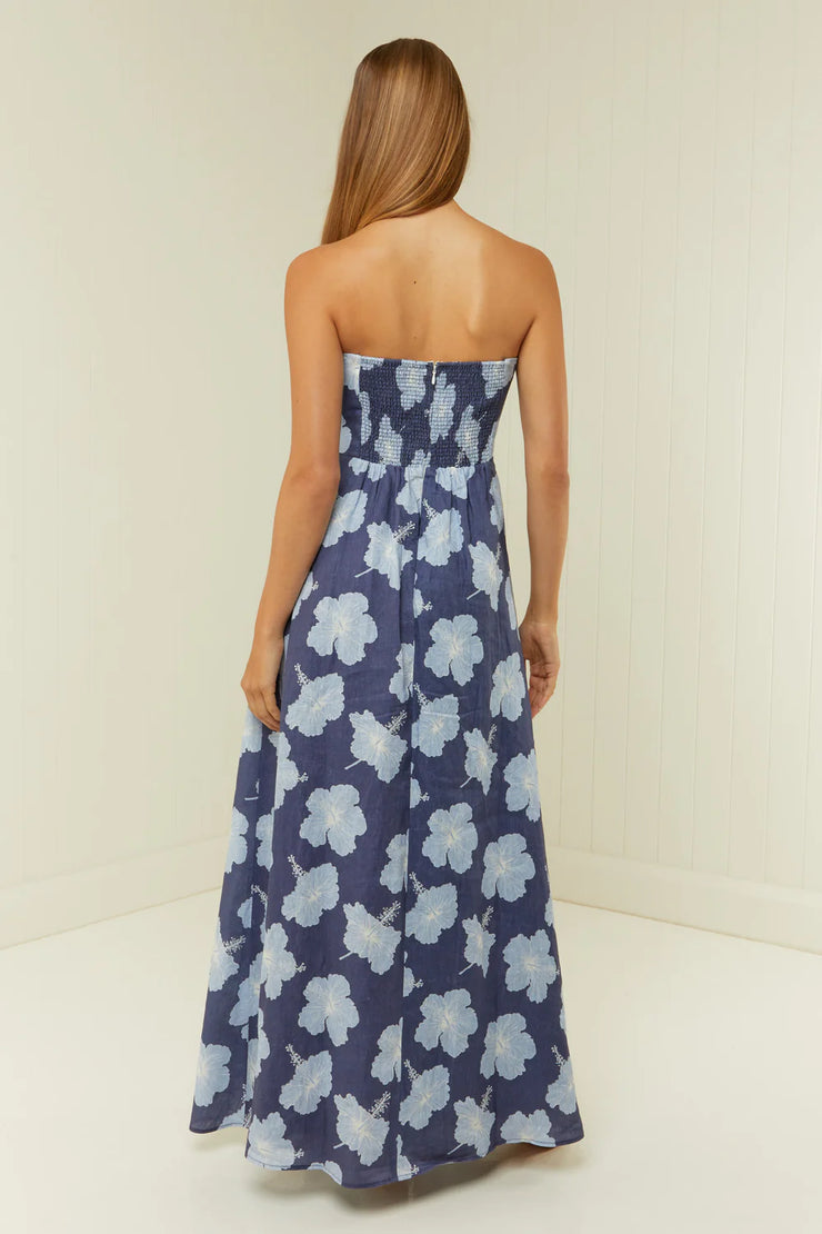 Primrose Dress Blue Hibiscus